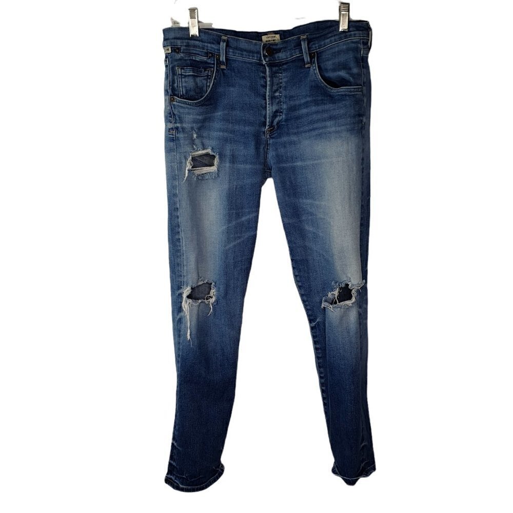 Citizens of Humanity 26 womens Emerson Slim‎ Boyfriend Jeans Dark Wash COH Flaw